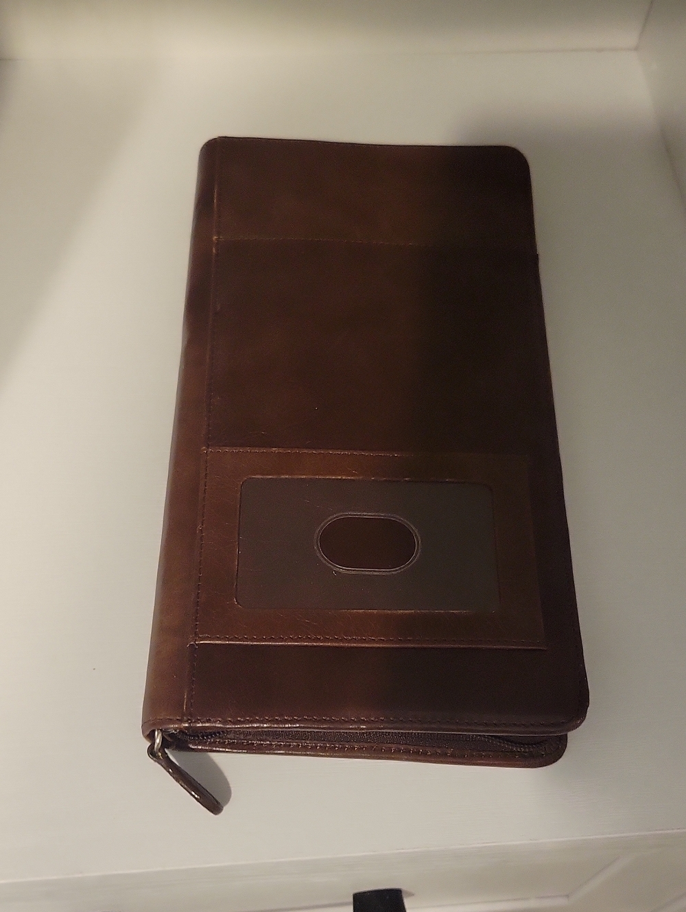 kate landry Brown Leather Zip close Travel Organizer Wallet